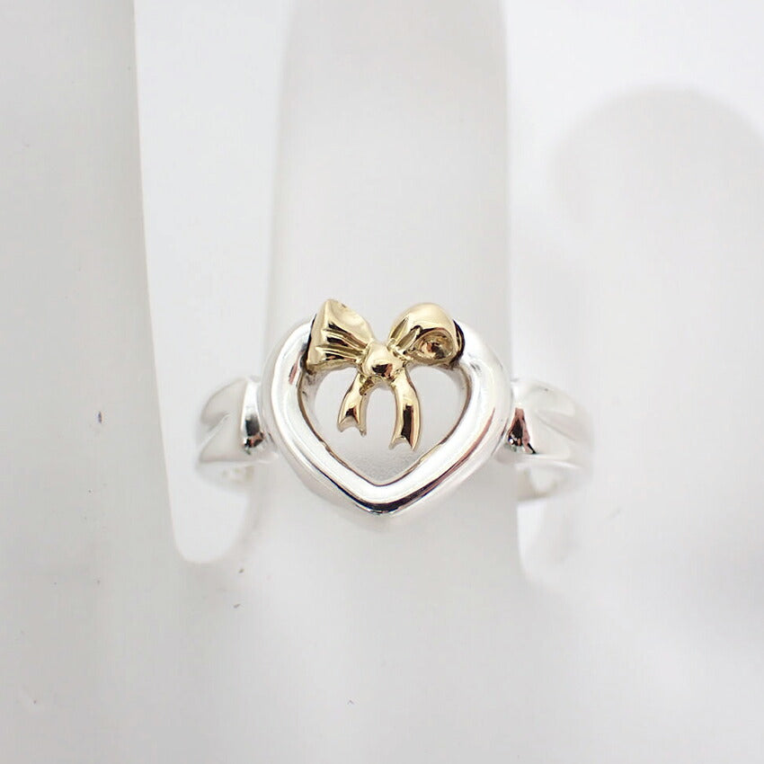 【中古】TIFFANY/ティファニー/925/750/リボン/ハート/リング/11号/j78-81