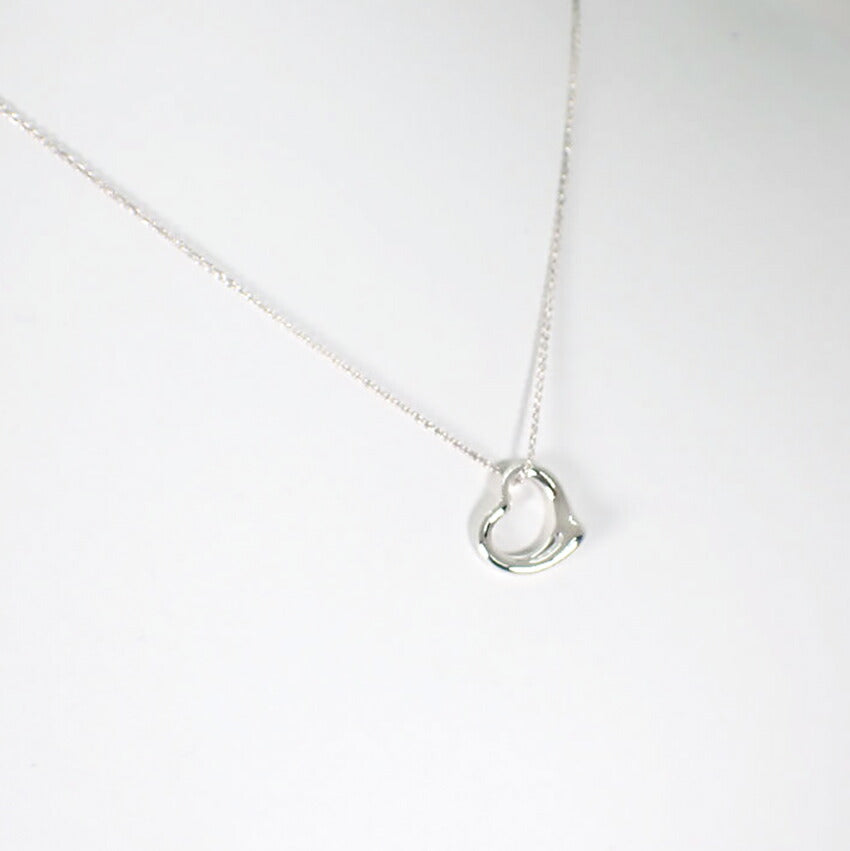 【中古】TIFFANY/ティファニー 925 オープンハート ペンダント/ネックレス/j81-4
