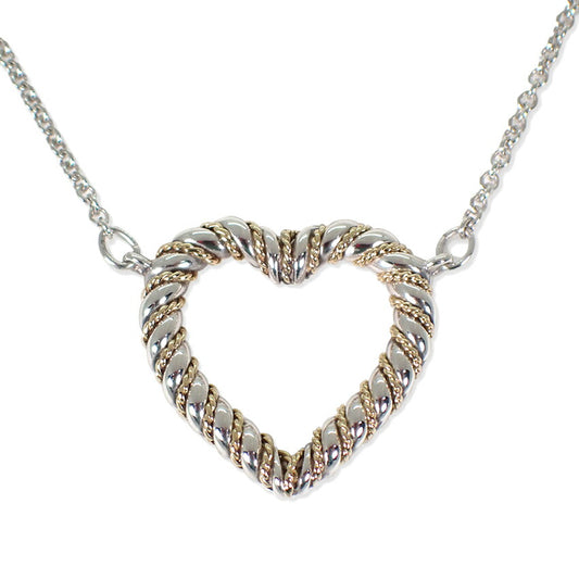 【中古】TIFFANY/ティファニー 925/750 ツイスト ハート  ネックレス/j81-5