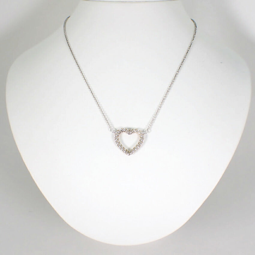 【中古】TIFFANY/ティファニー 925/750 ツイスト ハート  ネックレス/j81-5