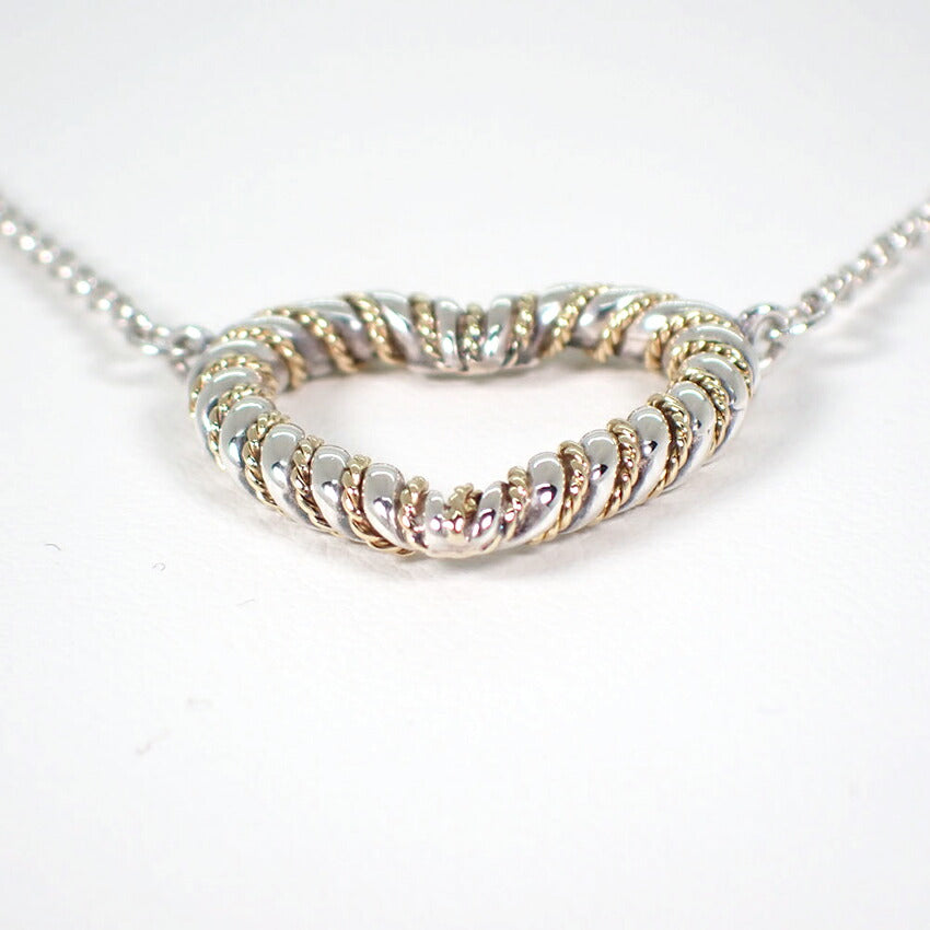 【中古】TIFFANY/ティファニー 925/750 ツイスト ハート  ネックレス/j81-5