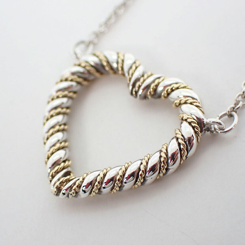 【中古】TIFFANY/ティファニー 925/750 ツイスト ハート  ネックレス/j81-5