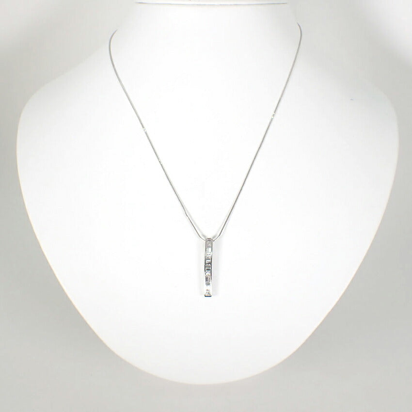 【中古】Pt900/850 ダイヤモンド  ペンダント/ネックレス/j83-1