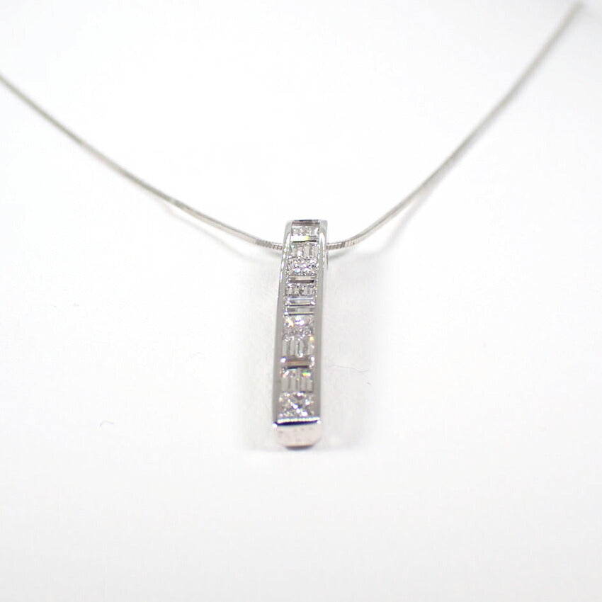 【中古】Pt900/850 ダイヤモンド  ペンダント/ネックレス/j83-1