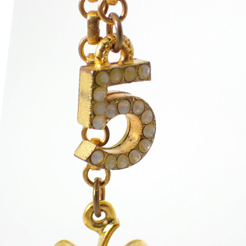 【中古】CHANEL/シャネル 金色ココマーク 5ラインストーンピアス 片方 /j83-5