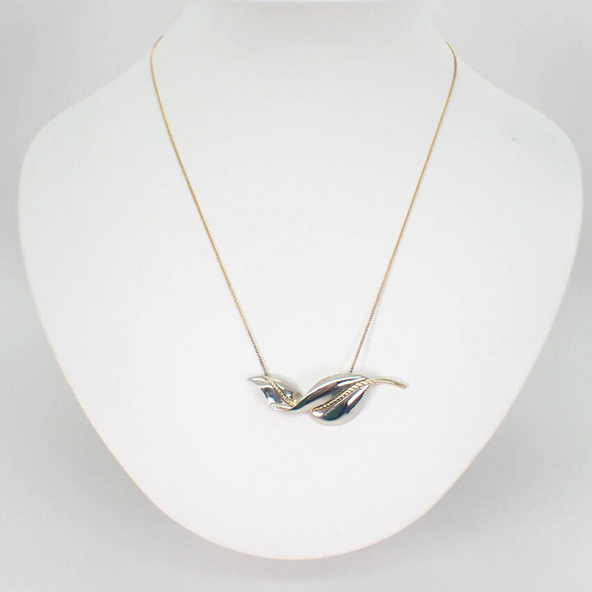 【中古】TIFFANY/ティファニー/925/750/ ヴィンテージ/リーフ/ネックレス/j86-4