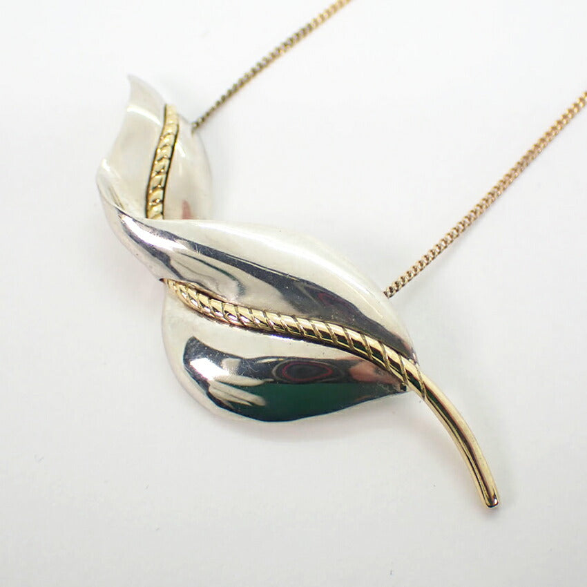 【中古】TIFFANY/ティファニー/925/750/ ヴィンテージ/リーフ/ネックレス/j86-4