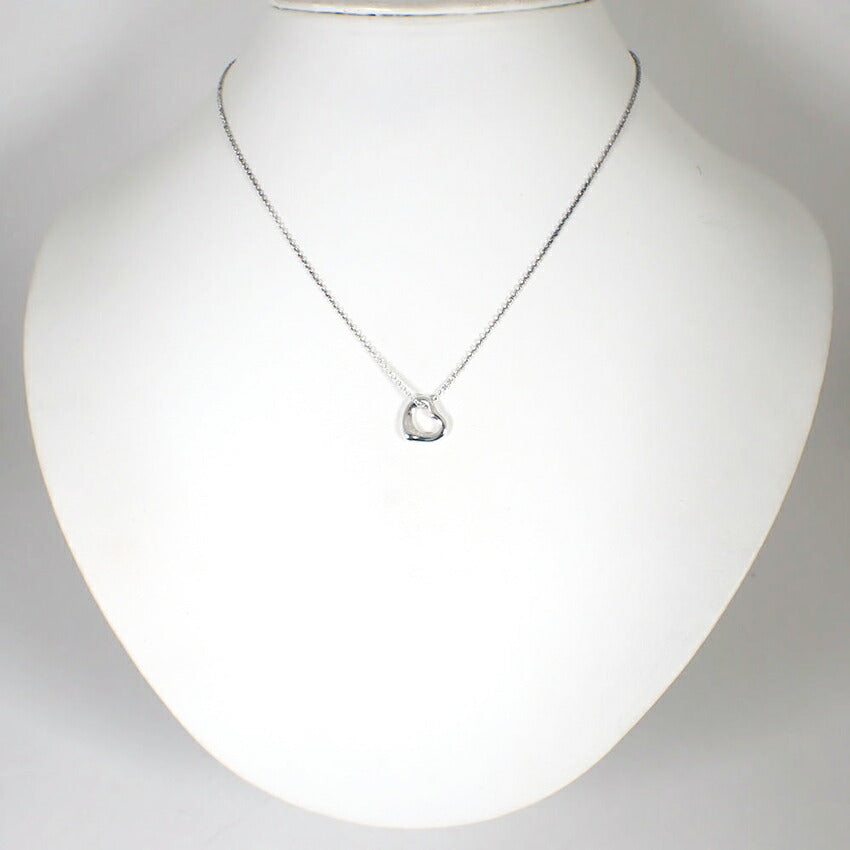 【中古】TIFFANY/ティファニー 925 オープンハート ペンダント/ネックレス/j88-2