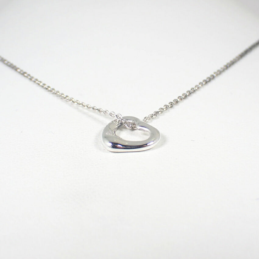 【中古】TIFFANY/ティファニー 925 オープンハート ペンダント/ネックレス/j88-2