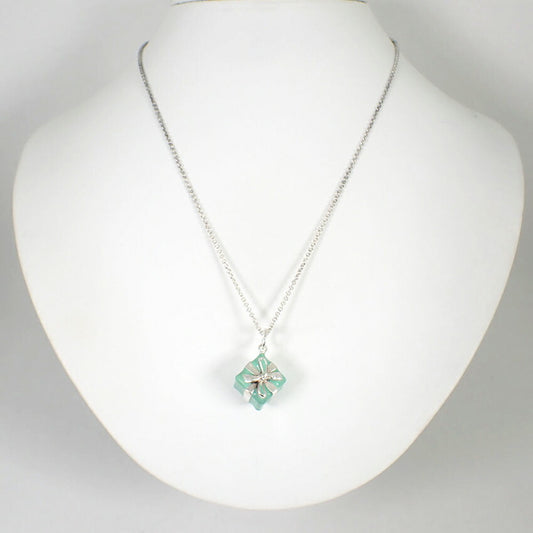 【中古】TIFFANY/ティファニー 925/ブルーエナメル BOX ペンダント/ネックレス/j88-3