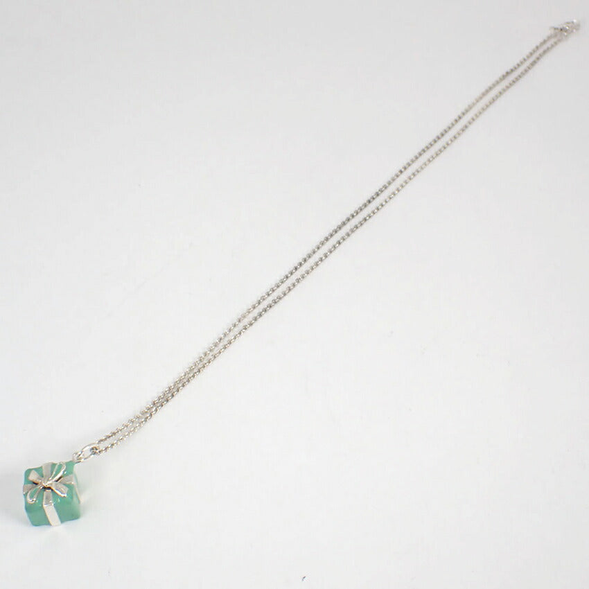 【中古】TIFFANY/ティファニー 925/ブルーエナメル BOX ペンダント/ネックレス/j88-3