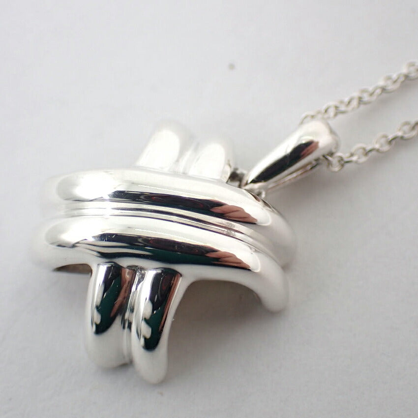 【中古】TIFFANY/ティファニー 925 シグネチャー クロス ペンダント/ネックレス/j88-9