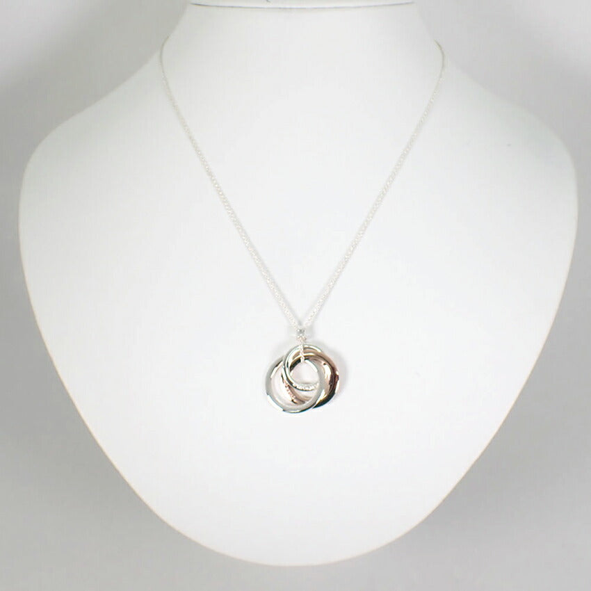 【中古】TIFFANY/ティファニー 925/メタル 1837 インターロッキング サークル ネックレス/j9-11