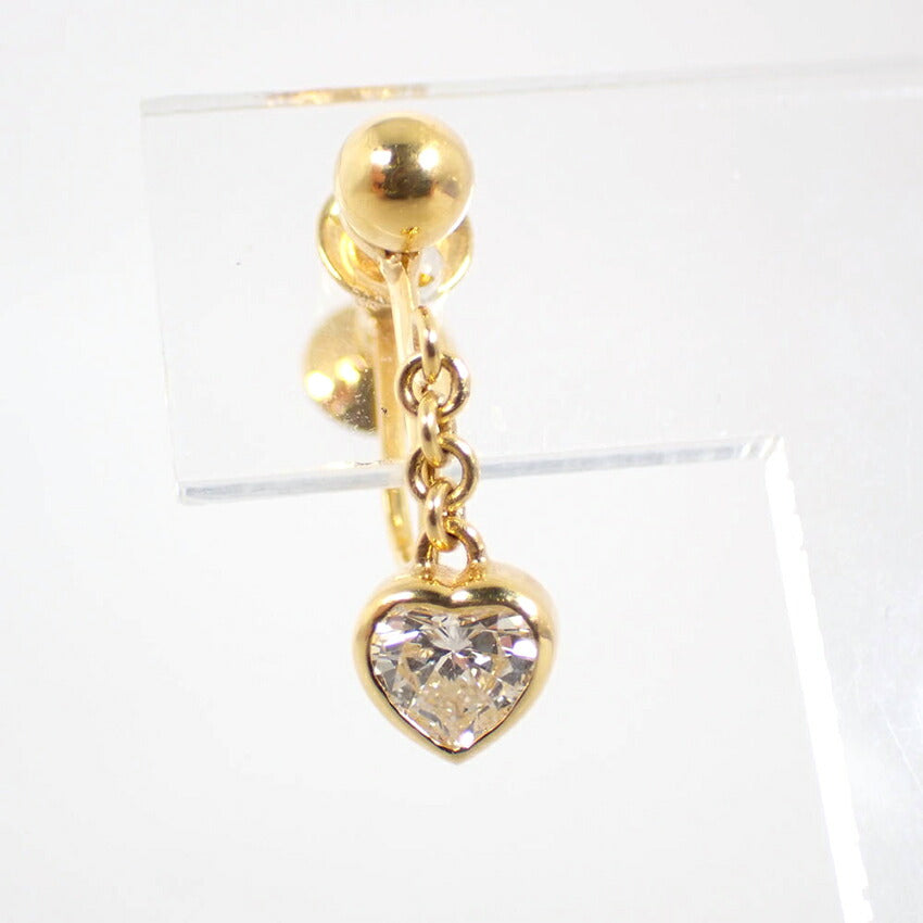 【中古】TASAKI/タサキ K18 ダイヤモンド0.27 ハートシェイプ 片方イヤリング/j92-12