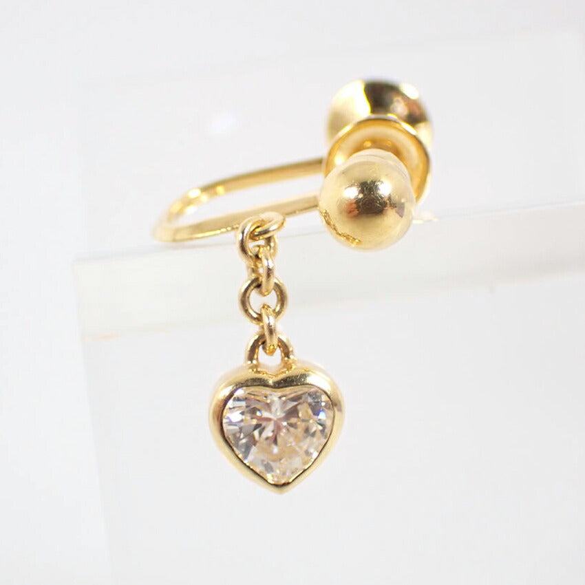 【中古】TASAKI/タサキ K18 ダイヤモンド0.27 ハートシェイプ 片方イヤリング/j92-12
