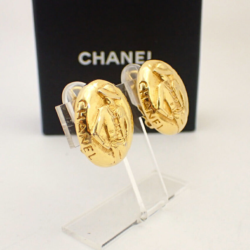 【中古】CHANEL/シャネル マドモアゼル 金色メッキ イヤリング/j92-13
