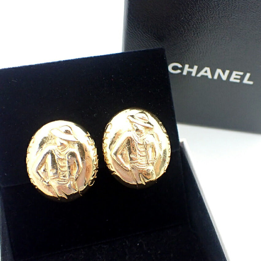 【中古】CHANEL/シャネル マドモアゼル 金色メッキ イヤリング/j92-13