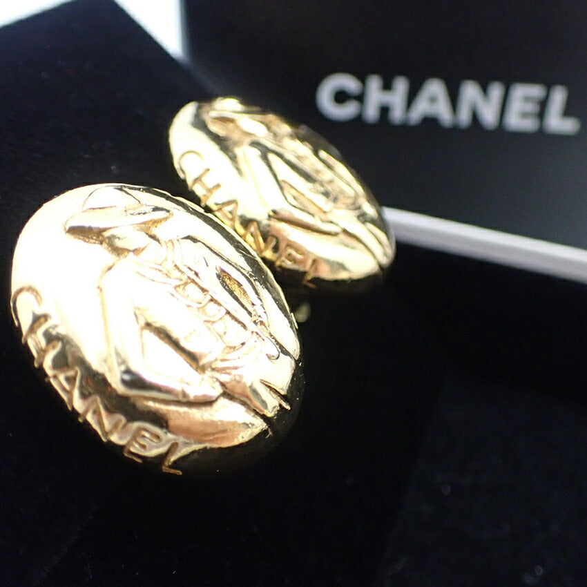 【中古】CHANEL/シャネル マドモアゼル 金色メッキ イヤリング/j92-13