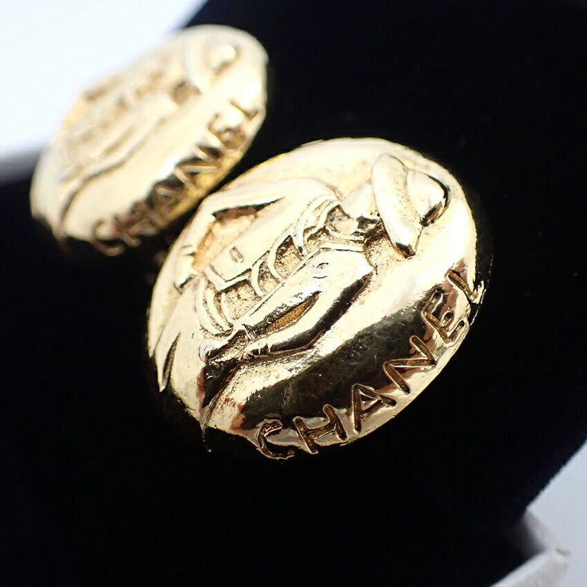 【中古】CHANEL/シャネル マドモアゼル 金色メッキ イヤリング/j92-13