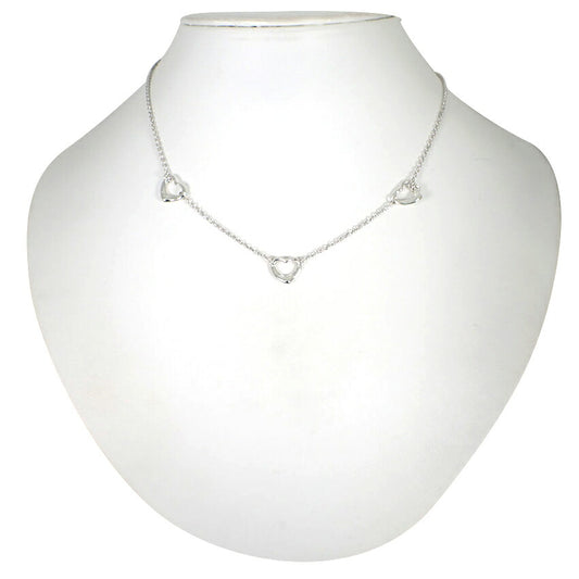 【中古】TIFFANY/ティファニー 925 オープンハート ３P ネックレス/j93-12