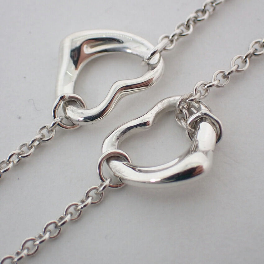 【中古】TIFFANY/ティファニー 925 オープンハート ３P ネックレス/j93-12