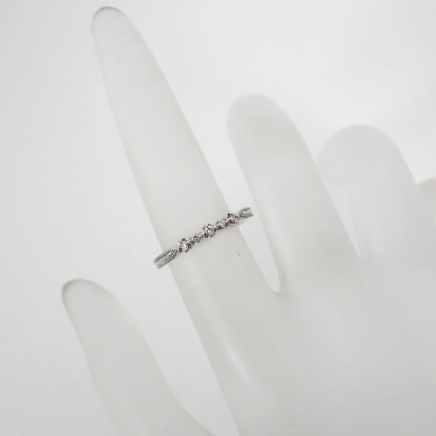 【中古】フェスタリア/festaria bijou SOPHIA Pt950 ダイヤモンド ピンキー リング/5号/j96-3