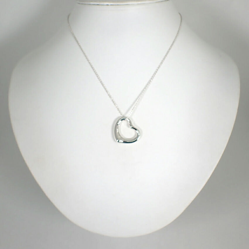 【中古】TIFFANY/ティファニー 925 オープンハート ペンダント/ネックレス/j98-6