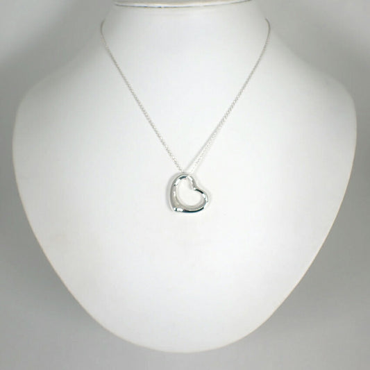 【中古】TIFFANY/ティファニー 925 オープンハート ペンダント/ネックレス/j98-6