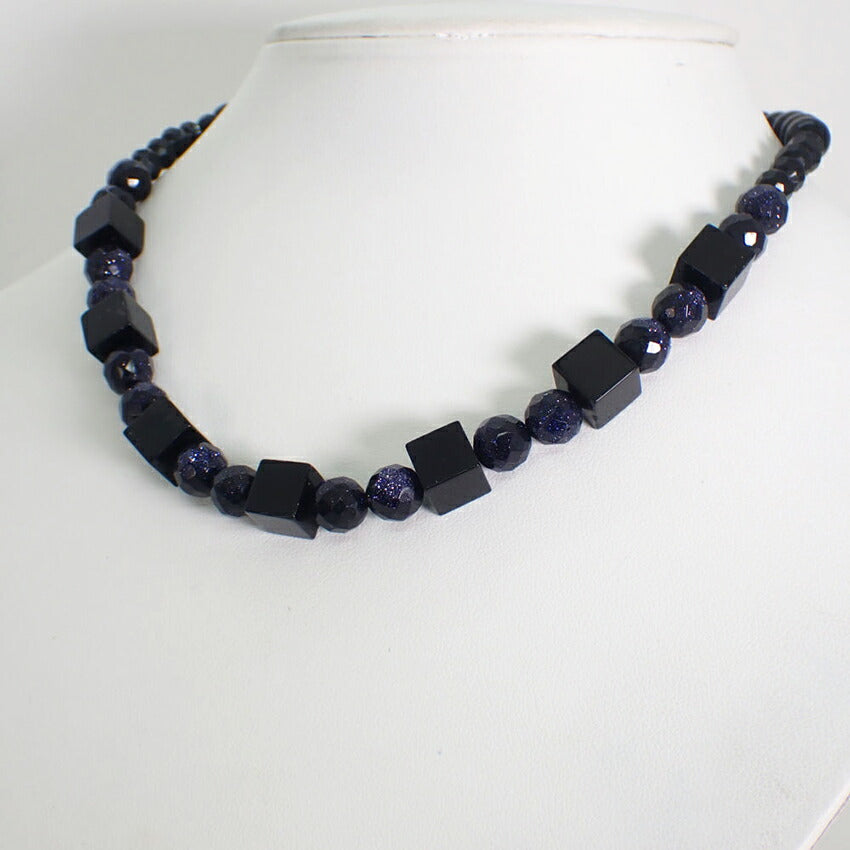 【中古】オニキス ブラック ネックレス[m1-9］