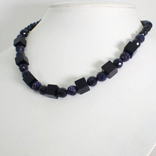 【中古】オニキス ブラック ネックレス[m1-9］