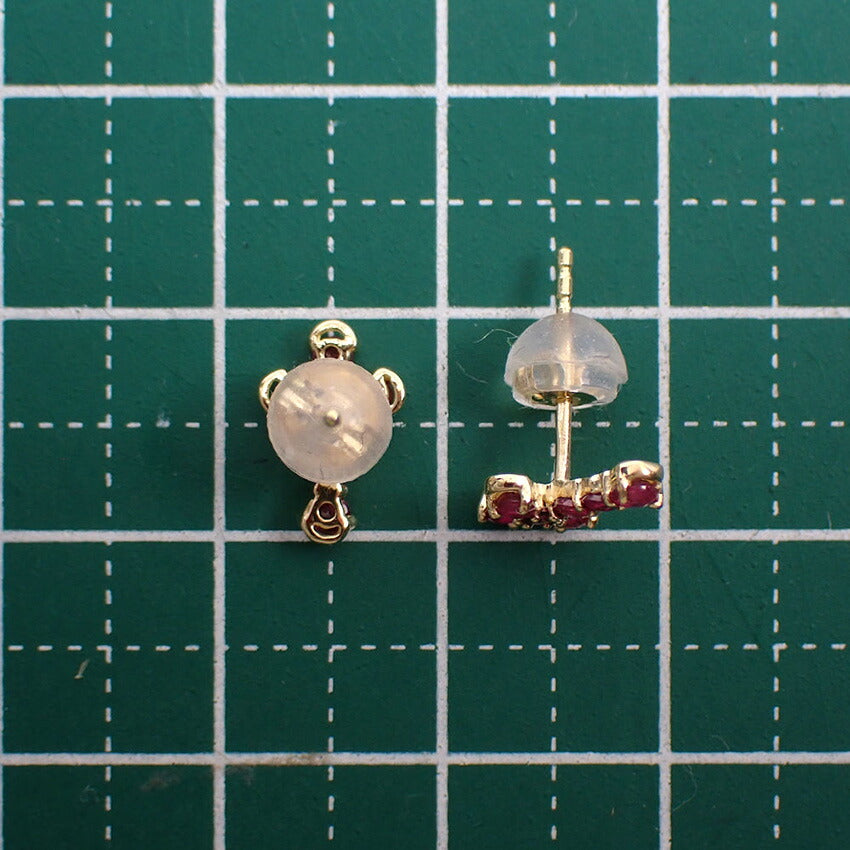 【新品】750 ルビー クロス ピアス[s1-24］